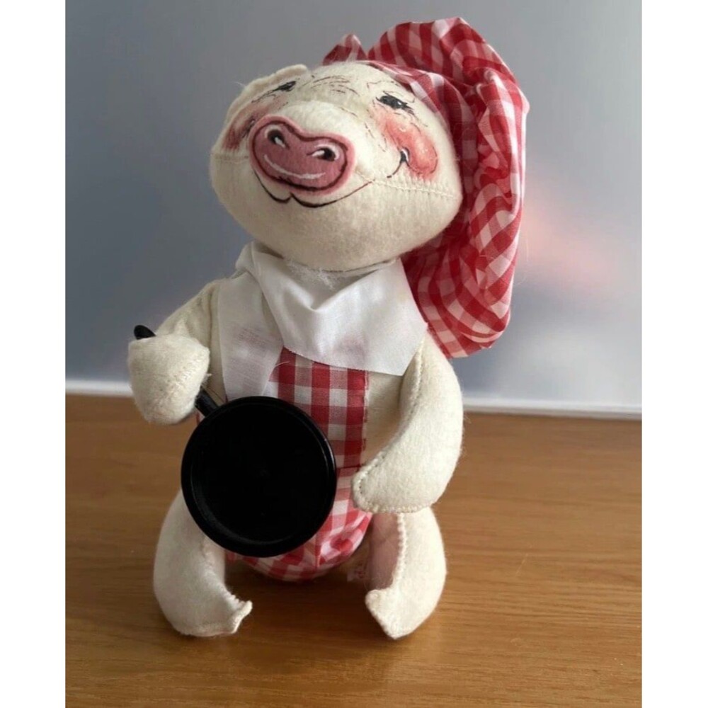 Annalee Dolls Mobilite Pig Barbecue Chef Vintage 1987 Farmhouse Decor 9”